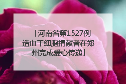河南省第1527例造血干细胞捐献者在郑州完成爱心传递