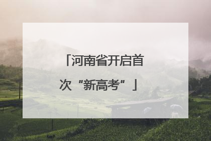 河南省开启首次“新高考”