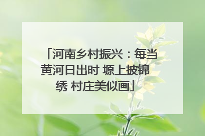 河南乡村振兴：每当黄河日出时 塬上披锦绣 村庄美似画