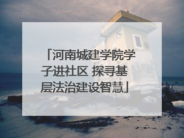 河南城建学院学子进社区 探寻基层法治建设智慧
