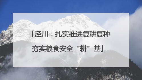 泾川：扎实推进复耕复种 夯实粮食安全“耕”基