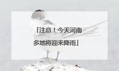 注意！今天河南多地将迎来降雨