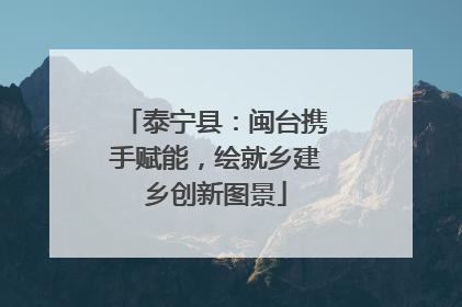 泰宁县：闽台携手赋能，绘就乡建乡创新图景