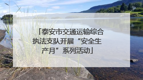 泰安市交通运输综合执法支队开展“安全生产月”系列活动
