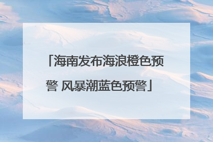 海南发布海浪橙色预警 风暴潮蓝色预警