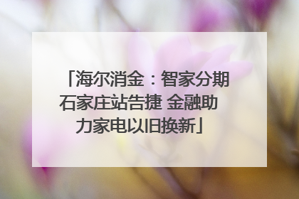 海尔消金：智家分期石家庄站告捷 金融助力家电以旧换新