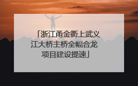 浙江甬金衢上武义江大桥主桥全幅合龙 项目建设提速