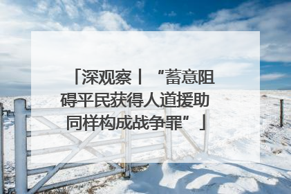 深观察丨“蓄意阻碍平民获得人道援助同样构成战争罪”