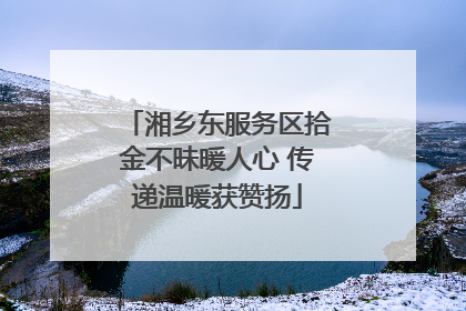 湘乡东服务区拾金不昧暖人心 传递温暖获赞扬