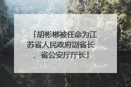 胡彬郴被任命为江苏省人民政府副省长、省公安厅厅长