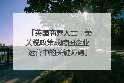 英国商界人士：美关税政策成跨国企业运营中的关键障碍