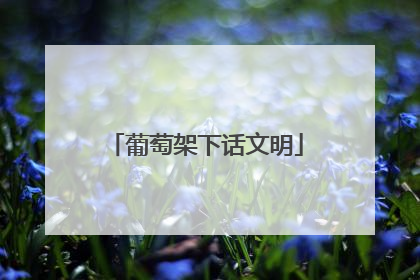 葡萄架下话文明
