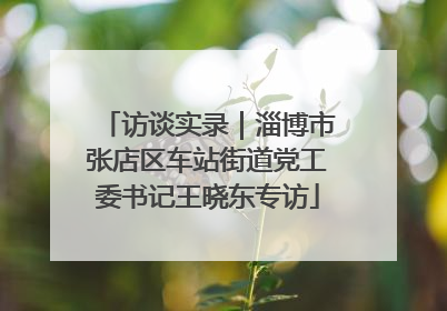 访谈实录｜淄博市张店区车站街道党工委书记王晓东专访