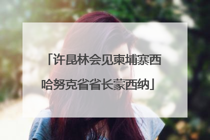 许昆林会见柬埔寨西哈努克省省长蒙西纳