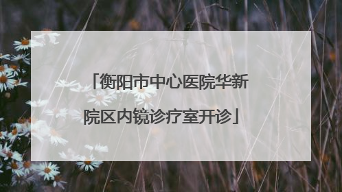 衡阳市中心医院华新院区内镜诊疗室开诊