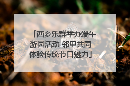 西乡乐群举办端午游园活动 邻里共同体验传统节日魅力