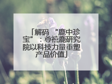 解码 “鹿中珍宝”：尊禧鹿研究院以科技力量重塑产品价值