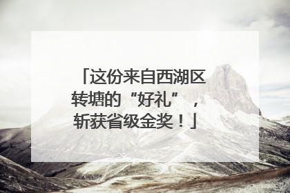 这份来自西湖区转塘的“好礼”，斩获省级金奖！