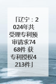 辽宁：2024年共受理专利预审请求7468件 获专利授权4213件