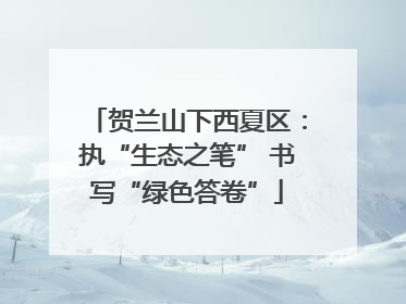 贺兰山下西夏区：执“生态之笔” 书写“绿色答卷”