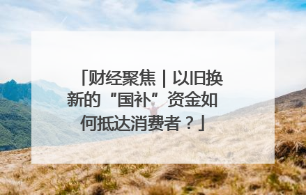 财经聚焦｜以旧换新的“国补”资金如何抵达消费者？