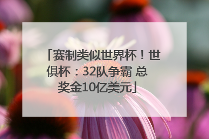赛制类似世界杯！世俱杯：32队争霸 总奖金10亿美元