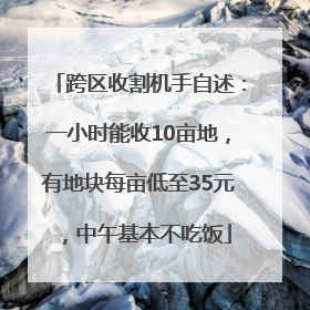 跨区收割机手自述：一小时能收10亩地，有地块每亩低至35元，中午基本不吃饭