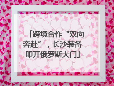 跨境合作“双向奔赴”，长沙装备叩开俄罗斯大门
