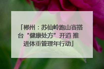 郴州：苏仙岭跑山赛搭台“健康处方”开道 推进体重管理年行动