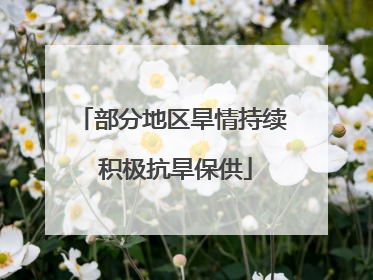 部分地区旱情持续 积极抗旱保供