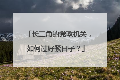长三角的党政机关，如何过好紧日子？