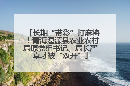 长期“带彩”打麻将！青海湟源县农业农村局原党组书记、局长严卓才被“双开”
