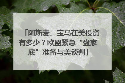 阿斯麦、宝马在美投资有多少？欧盟紧急“盘家底”准备与美谈判