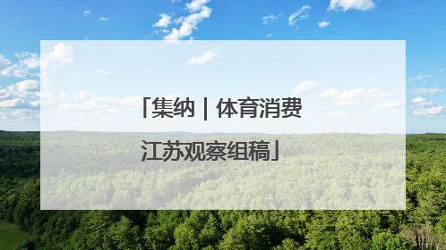 集纳｜体育消费江苏观察组稿