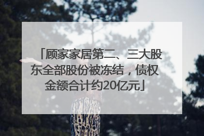 顾家家居第二、三大股东全部股份被冻结，债权金额合计约20亿元