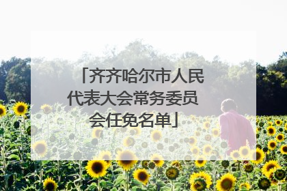 齐齐哈尔市人民代表大会常务委员会任免名单