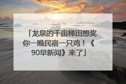 龙泉的千亩梯田想奖你一晚民宿一只鸡！《90早新闻》来了