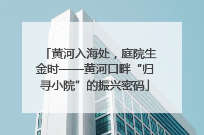 黄河入海处，庭院生金时——黄河口畔“归寻小院”的振兴密码