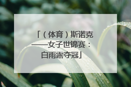 （体育）斯诺克——女子世锦赛：白雨露夺冠