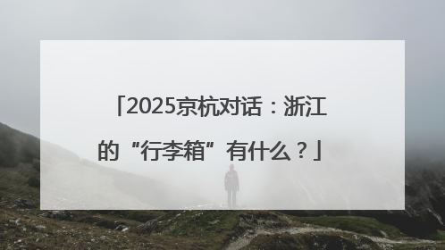 2025京杭对话：浙江的“行李箱”有什么？