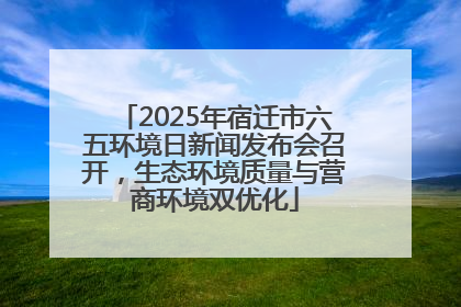 2025年宿迁市六五环境日新闻发布会召开，生态环境质量与营商环境双优化