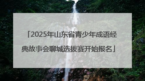 2025年山东省青少年成语经典故事会聊城选拔赛开始报名