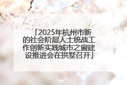 2025年杭州市新的社会阶层人士统战工作创新实践城市之窗建设推进会在拱墅召开