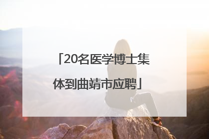 20名医学博士集体到曲靖市应聘