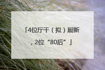 4位厅干（拟）履新，2位“80后”